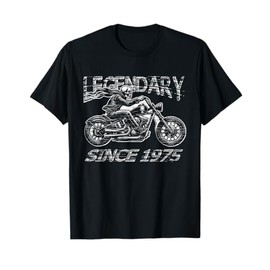 Legendary 50th Birthday Biker Motorcycle Gift 1975 T-Shirt