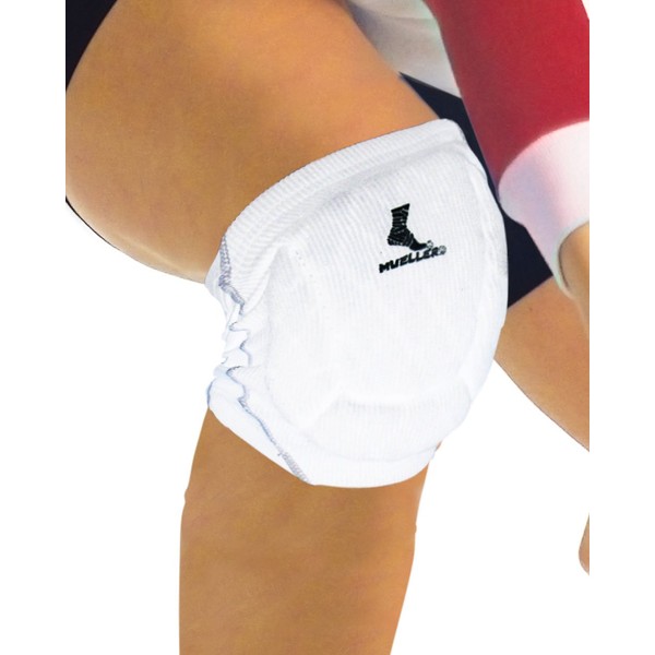 Mueller 5221 3 Diamond Volleyball Knee Patches in Special Design, 1 Pair, Large, White