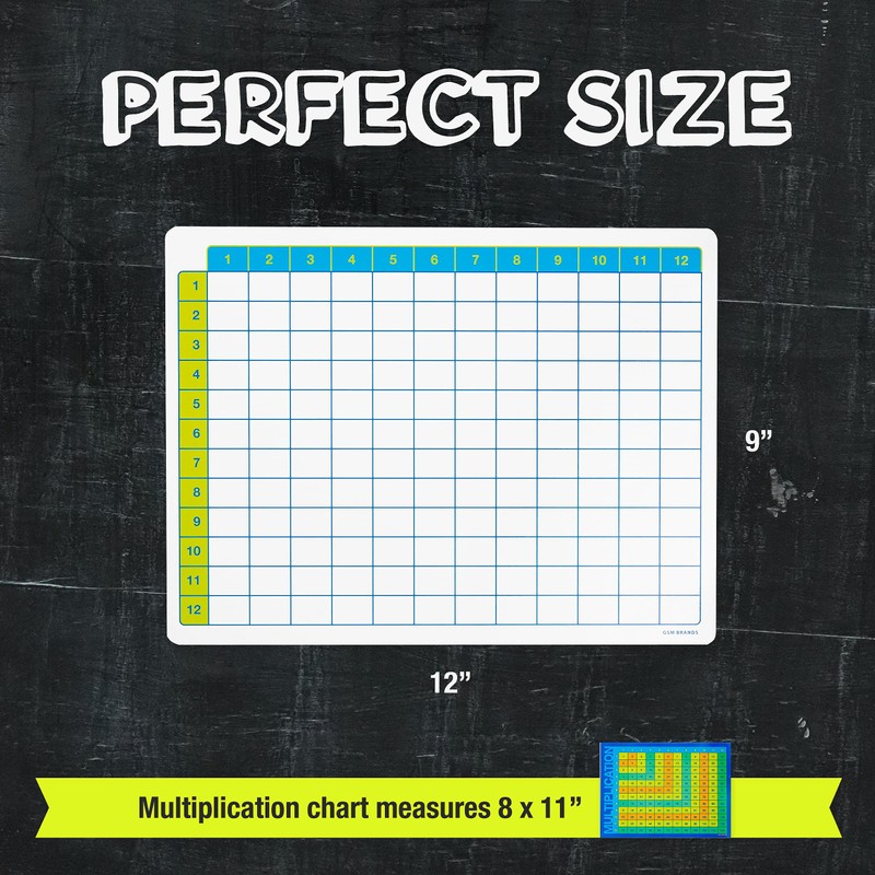 Dry Erase Multiplication Board 9x12in Double Sided Whiteboard with Chart