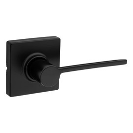 Kwikset Ladera Interior Passage Door Handle, Lever For Closet and Hallway Doors, Reversible Non-Locking Handle Lever, Matte Black, with Microban Protection