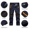 TBMPOY Men's Winter Hiking Pants Waterproof Softshell Fleece Lined Athletic