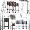 ZanGe 8.5FT Stainless Steel Telescopic Ladder, Multi-Purpose Protable Folding Extension