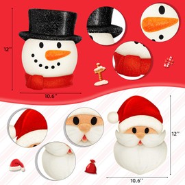 Christmas Cute Porch Light Cover Christmas Outdoor Decoration Flexible Light Cover for Porch Light and Garage Lights (Snowman, Santa, 2 Pcs)