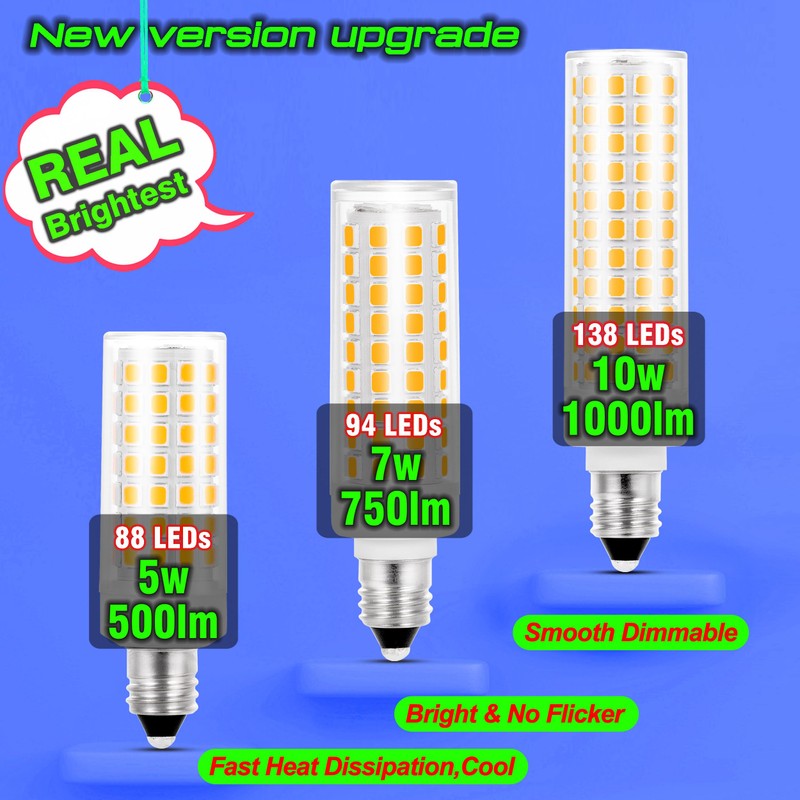 JDE11 Led Bulbs Dimmable, Replace 120V 75W Halogen Candelabra Bulbs,T3