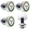 CCP Custom Parts 4 Motorcycle Silver "Navy USN" License Plate Frame Fasteners Tag Bolt Screws