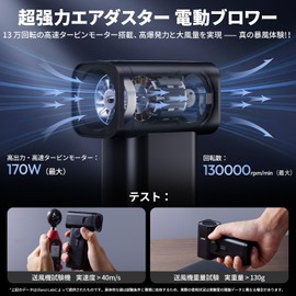 Ulanzi AD02 Air Duster, Electric Blower, Camera Air Duster, Super Strong, High Speed Rotation, Electric Air Duster, 130,000 RPM, Ejection Power, Stepless Air Flow Adjustment, LED Light, Type-C, Small