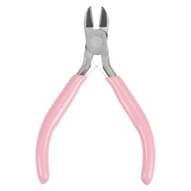 sourcing map Wire Cutter 4.5 Inch Diagonal Cutting Side Precision Pliers with Pink Plastic Handle for Crafts Jewellery Making