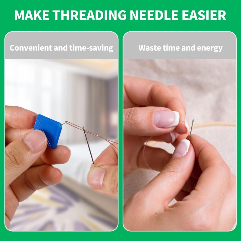 9PCS Automatic Needle Threaders, Square Plastic Needle Threader Hand Sewing,