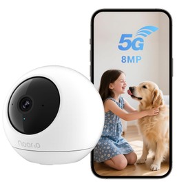 Noorio 4K Indoor Security Camera with 5GHz WiFi - 360° Pan Tilt Pet Camera for Dogs & Cats, Dog Monitor with Speaker, No Subscription Needed, Alexa Compatible, Motion Tracking, Night Vision-Model T120