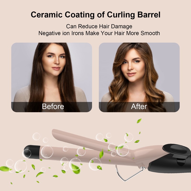 Pretfy Curling Tongs, 19mm Hair Curler Small Curling Iron Adjustable