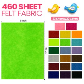 Moukeren 460 Pcs Felt Squares Bulk Felt Sheets for Crafts Multipack Felt Fabric Rainbow Assorted Colors Bulk Felt Square for Crafts Sewing Patchwork DIY Crafting Projects (12 x 8 Inch)