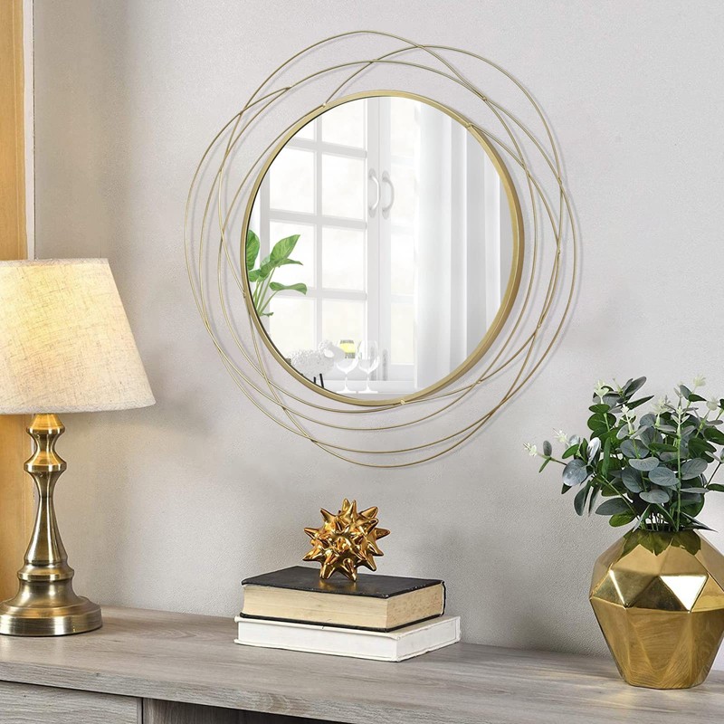 ironsmithn Wall Mirror Mounted Round Decorative Mirrors Circle for Bathroom