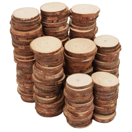 MANCHAP 200 PCS 2-2.4 inches Wood Slices, Unfinished Natural Round Wooden Discs, Wood Circles for DIY Crafts, Arts Painting, Ornaments