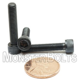 MonsterBolts - #10-32 x 1 Socket Head Screws, ASTM A574, Alloy Steel, Black Oxide, 50 Pack