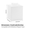 White Tissue Box Cover Square, Leather Tissue Box Holder Decorative,