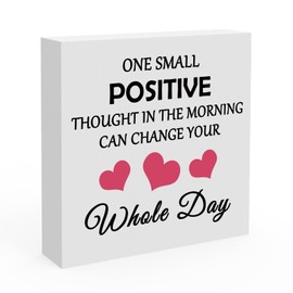 Wooden Inspirational Box Signs Inspirational Gift for Women Men Reminder Home Decoration Gifts for Friend Motivational Gift for Coworker Birthday Inspirational Desk Decor Gifts for Women Best Friend