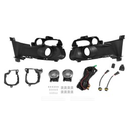 HECASA LED Fog Light Assembly Compatible with 2015-2017 Ford Mustang Replacement for FO2603107 FO2602107 FO2592234 FO1038154 FO1039154 Fog Lamp Cover Trim Bezel Bracket w/Harness Wiring Switch LH&RH