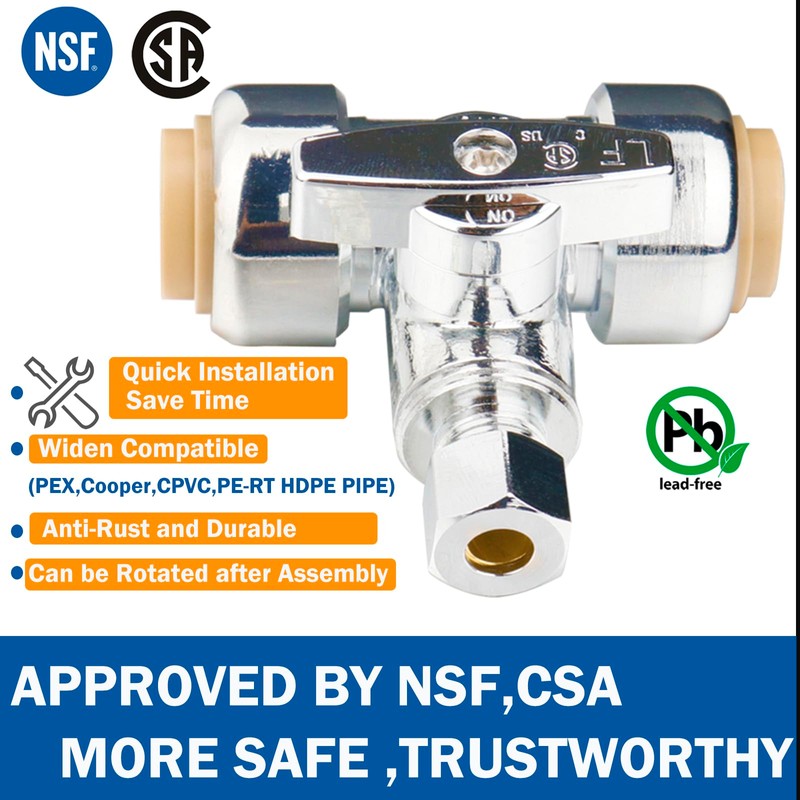 WHK Tee Stop Valve 3/4 Ptc x 3/4 Ptc x