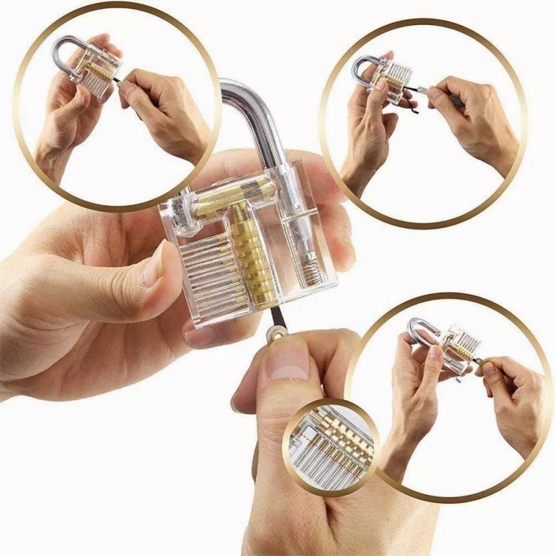Burkey Kit De Ganzuas Profesionales 15 Pcs/candado/manual/linterna