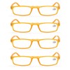MODFANS Reading Glasses Yellow +2.25-4 Pairs Fashion Readers Narrow Frame