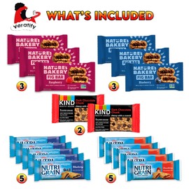 Veratify Healthy Mixed Snack Box (66 Count) Snacks Gift Basket Granola Bars Bulk Variety Grab and Go Men Women Adults Office Work Travel Employee Appreciation School College