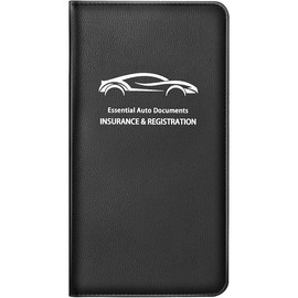 Premium Leather Car Registration & Insurance Holder, Glove Box Organizer with Magnetic Closure for Driver License & Essential Documents.4o mini - Colour: Black