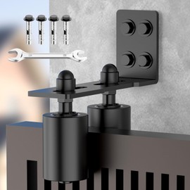 YogePote Sliding Gate Roller Guide, Slide Guide Wheels, Heavy Duty Steel L-Bracket, Adjustable 3" Nylon Support for Rolling Gates, Doors, Wood & Garage (Black-1pc, 3in)