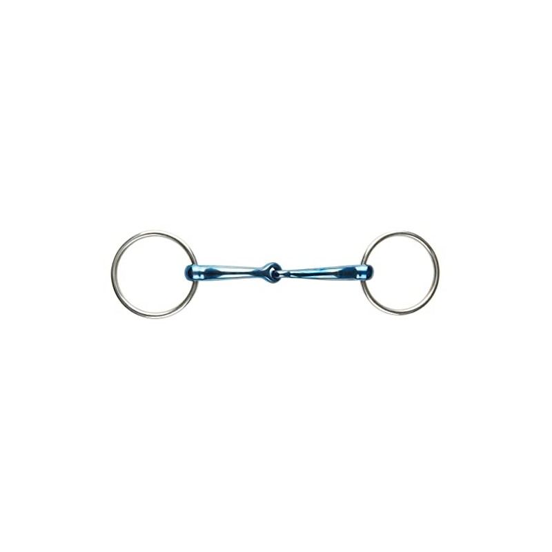 JP Korsteel Blue Steel Jointed Loose Ring Snaffle Bit, 4.5"