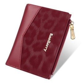 Lapensa Small wallet for Women RFID Blocking Bifold Zipper Pocket Credit Card Holder with ID Window-mini wallet for women and girls (Red)