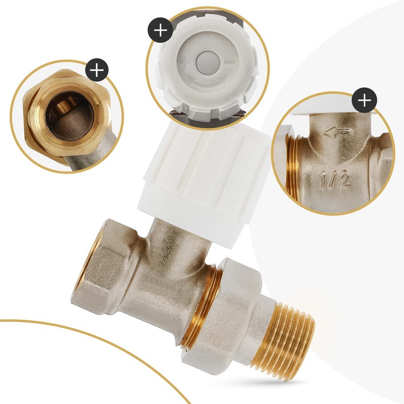 Thermostatic Manual Radiator Valve 1/2 Inch Passage Shape Brass Heating
