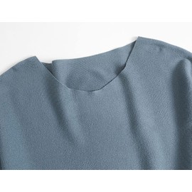 Mujeres Ligero De Gran Tamaño Suéteres Tops Mangas De Murciélago Dolman Pullovers, B-Azul, Talla única