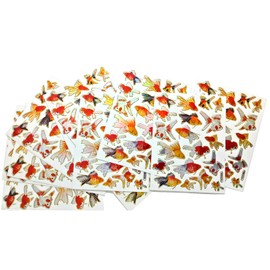 Asian 108 Markets Goldfish Glister Sticker Self-Adhesive Metallic Foil Decorative Scrapbook for Kid, Celebration, Birthday Party, Photo, Card, Diary, Album (ST10-GOLDFISH)