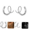SHOWERORO Minimalist Silver Helix Earrings Titanium Earring Set for Women