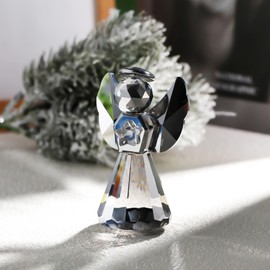 YWHL - cifras hechas a mano de ángel de la guarda de vidrio negro, regalos de ángel de vidrio oscuro, para mujeres, estatuas de ángel coleccionables para decoración del hogar