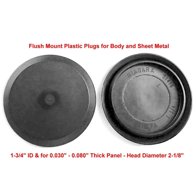 1 3/4" 1.75 inch Flush Mount Black Plastic Body and