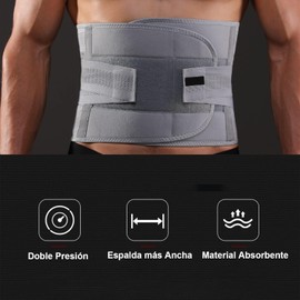 Faja Lumbar para Hombres y Mujeres, Faja Lumbar para Aliviar el Dolor de Hernia Discal, Ciática y Escoliosis, Protege los Músculos de la Cintura y la Espalda (Gris, M)