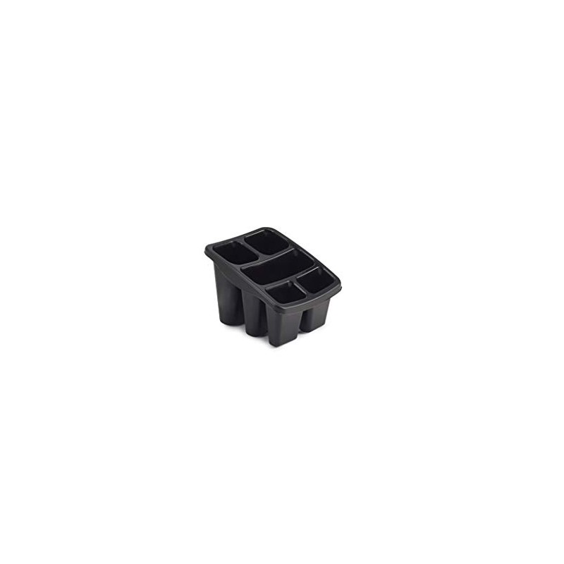 Black Plastic Cutlery Holder Sink Tidy Drainer Organiser Rack Spoon