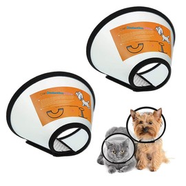 VOVIGGOL 2 Pack Cat Cones to Stop Licking, Cat E Collar Pet Cone for Cats After Surgery, Pet Elizabethan Collar Dog Head Cone Recovery Cone for Most Cats & Small Dogs (Size M, 5#)