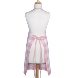 DII Unisex Buffalo Check Kitchen Collection, Classic Farmhouse Chef Apron, One Size, Pink &White