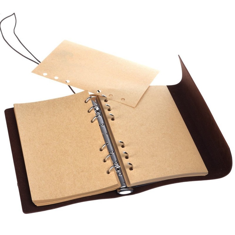Faux leather diary, notebook, reusable spiral bound, classic, chequered, travel