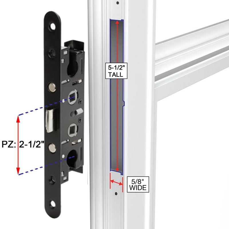 2 Point Bolt Mortise Lock Replacement Fits for Pella Storm