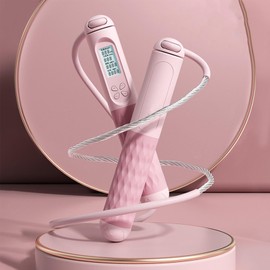 Weighted Jump Rope, Cordless Jump Rope with Counter Adult Skipping Rope for Indoor Fitness Exercise ()