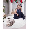 Soqool Christmas Tree Skirt - White 36 Inches Faux Fur