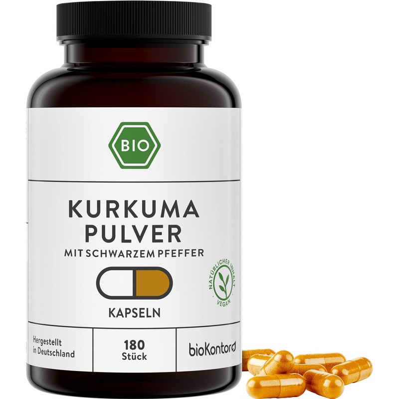 bioKontor Organic Turmeric Capsules Vegan 180 Pieces - 600 mg
