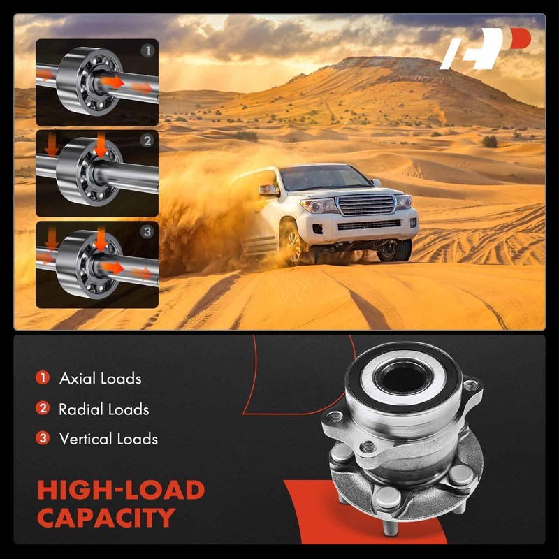 A-Premium 2 x Rear Wheel Bearing and Hub Assembly with
