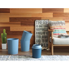 Yawata Kasei Way-be DENIM CAN Dust Box, With Ring, L, 15L, Blue