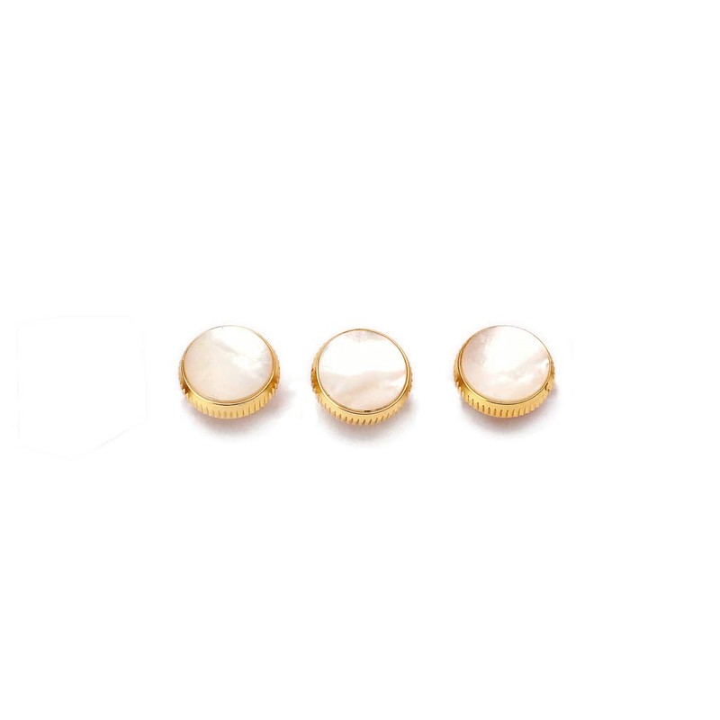 Alnicov Gold Plated White Shell Inlays Trumpet Finger Buttons for