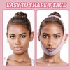 GGUFAY Wiederverwendbarer Chin Strap,V-förmiges Kinn Gesichtsstraffungsband,Face-Lifting Maske für Frauen,Gesichtslifting-Verband,Hellrosa