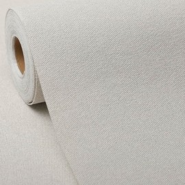SHUFA Beige Cotton-Like Textured Grasscloth Wallpaper Matte Thick Real Woven Fabric Peel and Stick Contact Paper Removable Self Adhesive Washable (16.5"x236.2") A3