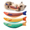 Cat Toys Saury Fish, 3-Pack Catnip Crinkle Sound Toys Soft